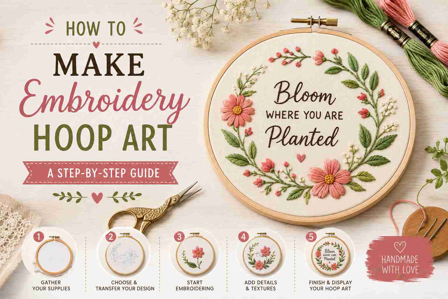 How to Make Embroidery Hoop Art
